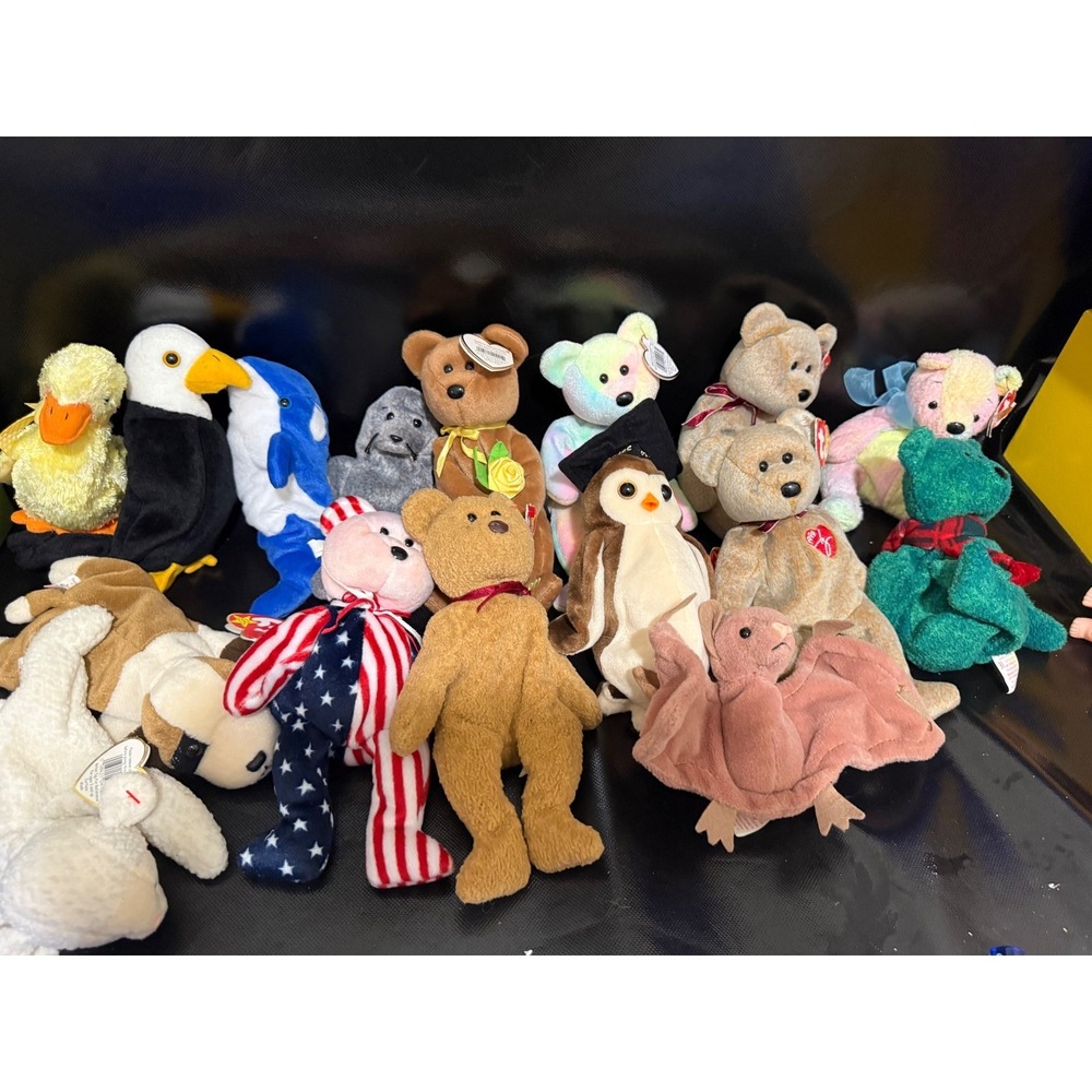 Ty‎ Beanie Babies Collection Vintage Plush Toys Lot OF 16  Assorted Animals
